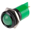 RS PRO Green Panel Mount Indicator, 12 V AC/DC, 20mA Current, Solder Tab Termination, Prominent Bezel 208-879
