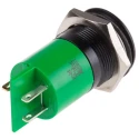 RS PRO Green Panel Mount Indicator, 12 V AC/DC, 20mA Current, Solder Tab Termination, Prominent Bezel 208-879