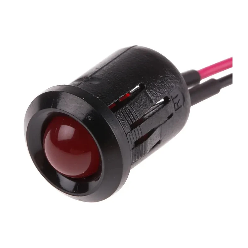 RS PRO Red Panel Mount Indicator, 12V dc, 20mA, Lead Wire Termination, Prominent BEZEL 208-958