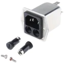Schurter Panel Mount IEC Connector Male 250V AC 4A Solder Termination 5707.0401.312