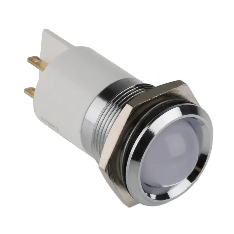 RS PRO Green, Yellow, Red Panel Mount Indicator 24V DC 20mA Solder Tab Termination Prominent Silver Bezel 208-942