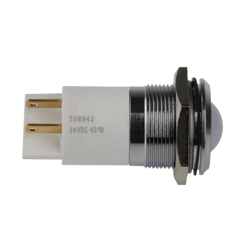 RS PRO Green, Yellow, Red Panel Mount Indicator 24V DC 20mA Solder Tab Termination Prominent Silver Bezel 208-942
