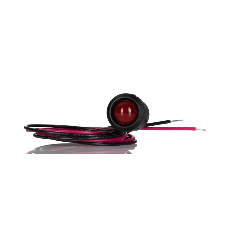 RS PRO Red Panel Mount Indicator 12V DC 20mA Lead Wire Termination Prominent Bezel 209-119