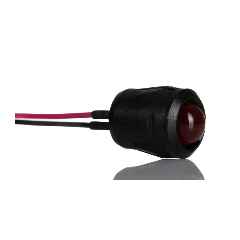 RS PRO Red Panel Mount Indicator 12V DC 20mA Lead Wire Termination Prominent Bezel 209-119
