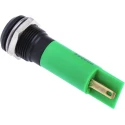 RS PRO Green Panel Mount Indicator 24 V AC/DC 20mA Solder Tab Termination IP67 Prominent Bezel 209-068