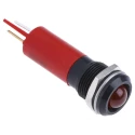 RS PRO Red Panel Mount Indicator 24 V AC/DC 20mA Solder Tab Termination IP67 Prominent Bezel 209-169