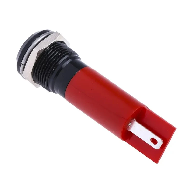 RS PRO Red Panel Mount Indicator 24 V AC/DC 20mA Solder Tab Termination IP67 Prominent Bezel 209-169