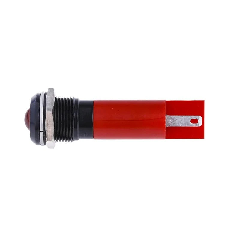 RS PRO Red Panel Mount Indicator 24 V AC/DC 20mA Solder Tab Termination IP67 Prominent Bezel 209-169