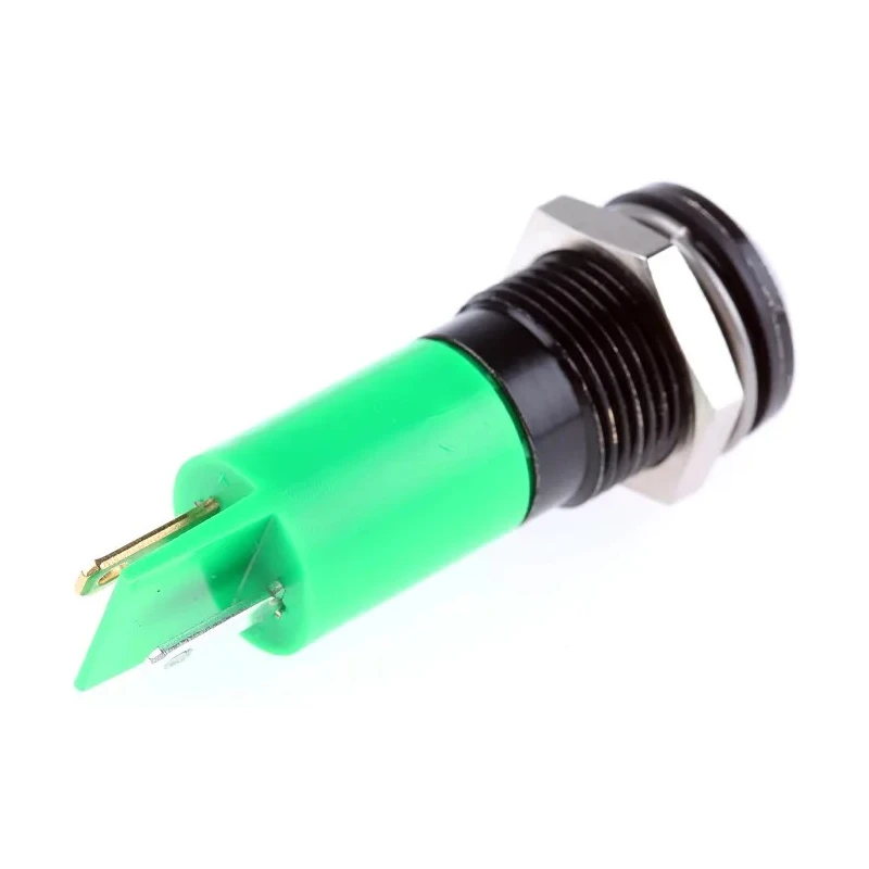RS PRO Green Panel Mount Indicator, 240V, Solder Tab Termination, IP40, Prominent Bezel 209-210