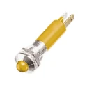 RS PRO Yellow Panel Mount Indicator 12V dc, 17mA, Solder Tab Termination, IP67, Prominent Bezel 208-100