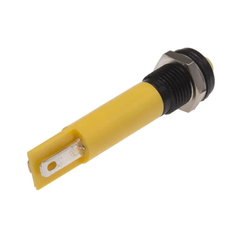 RS PRO Yellow Panel Mount Indicator, 110V AC, 6mA Current, Solder Tab Termination, Prominent Bezel 209-383