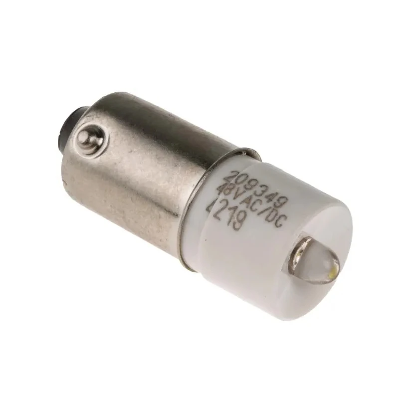RS PRO White Indicator Lamp Single Chip LED, 48 V AC/DC, BA9 Base, 10 mm Diameter 209-349