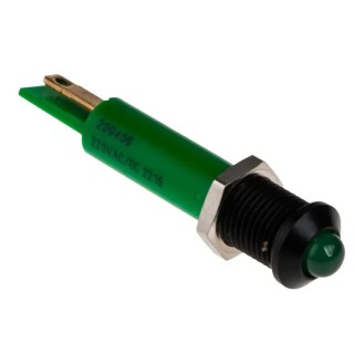 RS PRO Green Panel Mount Indicator 230V AC 3mA Prominent Bezel 40mm 209-406