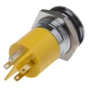 RS PRO Yellow Panel Mount Indicator 12V 20mA Solder Tab Termination Prominent Bezel 209-535