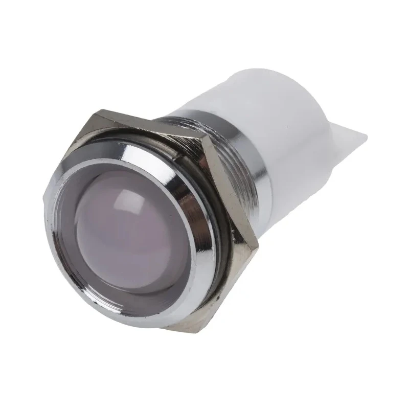 RS PRO White Panel Mount Indicator, 24 V AC/DC, 20mA, Solder Tab Termination, Prominent Bezel 209-541