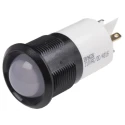 RS PRO White Panel Mount Indicator 130V AC 6mA IP67 Prominent Bezel Black IP67