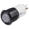 RS PRO White Panel Mount Indicator 130V AC 6mA IP67 Prominent Bezel Black IP67