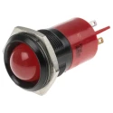 RS PRO Red Panel Mount Indicator 130V AC 6mA IP67 Black Prominent Bezel IP67
