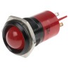 RS PRO Red Panel Mount Indicator 130V AC 6mA IP67 Black Prominent Bezel IP67