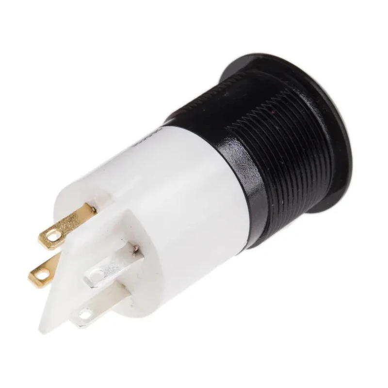 RS PRO White Panel Mount Indicator 130V AC 6mA IP67 Prominent Bezel Black IP67