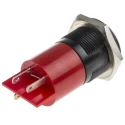RS PRO Red Panel Mount Indicator 130V AC 6mA IP67 Black Prominent Bezel IP67
