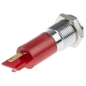 RS PRO Red Panel Mount Indicator, 12V DC, 20mA, Solder Tab Termination, Prominent Silver Bezel 209-866