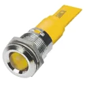 RS PRO Yellow Panel Mount Indicator 24 V AC/DC 20mA Solder Tab Termination Prominent Bezel 209-709