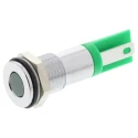 RS PRO Green Panel Mount Indicator 2V DC 20mA Flush Chrome Bezel 8mm Mount Hole 209-787