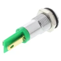 RS PRO Green Panel Mount Indicator 2V DC 20mA Flush Chrome Bezel 8mm Mount Hole 209-787