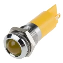 RS PRO Yellow Panel Mount Indicator 24V DC 20mA Solder Tab Termination Prominent Bezel 209-888