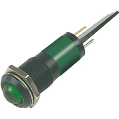 RS PRO Green Panel Mount Indicator 110V AC 6mA Solder Tab Termination IP67 Prominent Bezel 210-147