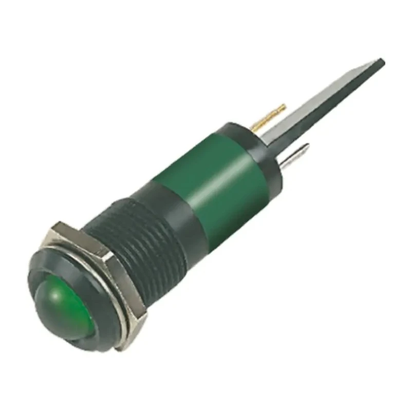 RS PRO Green Panel Mount Indicator 110V AC 6mA Solder Tab Termination IP67 Prominent Bezel 210-147