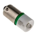 RS PRO Green Indicator Lamp Single Chip LED, BA9 Base, 10 mm Diameter, 24 mm Length, 525 nm Peak Wavelength 208-655
