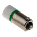 RS PRO Green Indicator Lamp Single Chip LED, BA9 Base, 10 mm Diameter, 24 mm Length, 525 nm Peak Wavelength 208-655