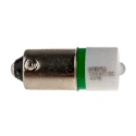 RS PRO Green Indicator Lamp Single Chip LED, BA9 Base, 10 mm Diameter, 24 mm Length, 525 nm Peak Wavelength 208-655