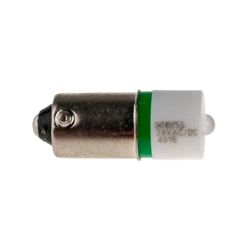 RS PRO Green Indicator Lamp Single Chip LED, BA9 Base, 10 mm Diameter, 24 mm Length, 525 nm Peak Wavelength 208-655