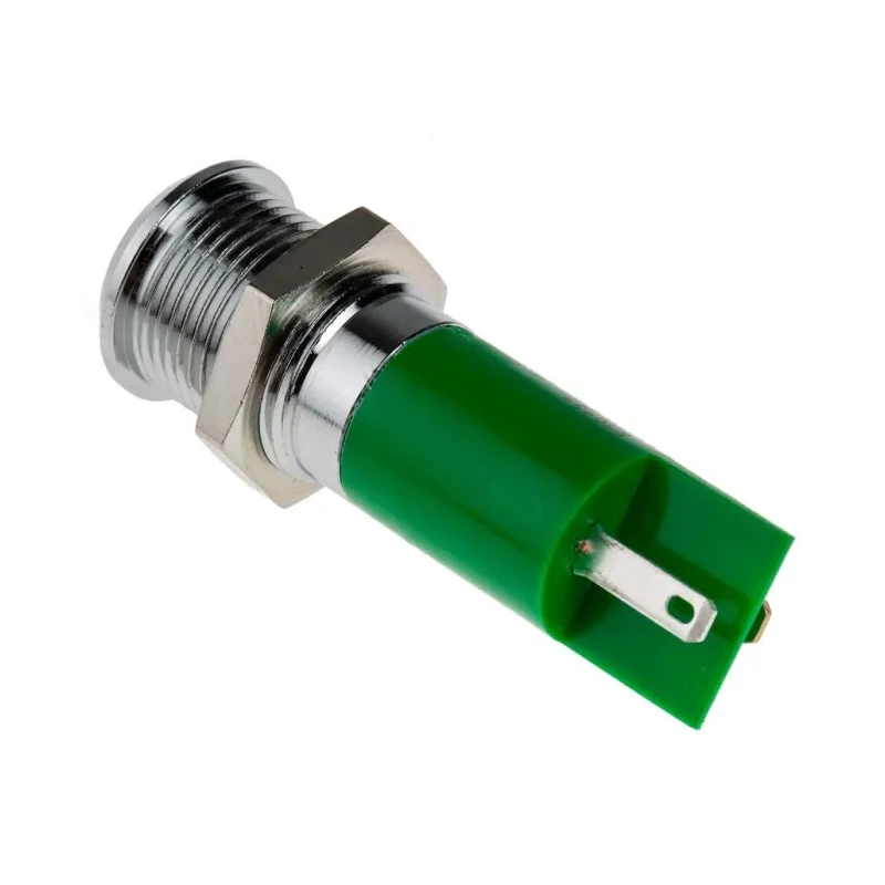 RS PRO Green Panel Mount Indicator 230V AC 3mA IP67 Prominent Bezel IP67
