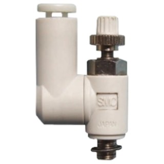 SMC AS Series Pneumatic Speed Controller, Brass Electroless Nickel Plated M3 x 0.5 Threaded Inlet, 4 mm AS1301F-M3-04