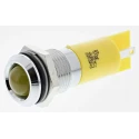 RS PRO Yellow Panel Mount Indicator 230V AC 3mA IP67 Prominent Bezel Silver IP67