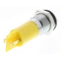 RS PRO Yellow Panel Mount Indicator 230V AC 3mA IP67 Prominent Bezel Silver IP67