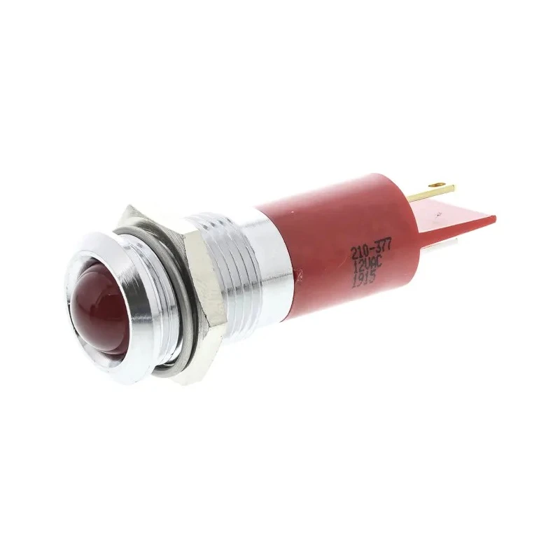 RS PRO Red Panel Mount Indicator, 12V AC, 20mA, Solder Tab Termination, Prominent Bezel 210-377