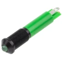 RS PRO Green Panel Mount Indicator 24V DC 20mA Solder Tab Termination Prominent Bezel 210-333