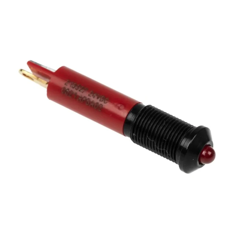RS PRO Red Panel Mount Indicator 24V DC 20mA Solder Tab Termination Prominent Bezel 210-327