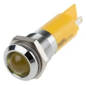 RS PRO Yellow Panel Mount Indicator 12V 20mA Solder Tab Termination Prominent Bezel 210-383