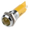 RS PRO Yellow Panel Mount Indicator 12V 20mA Solder Tab Termination Prominent Bezel 210-383
