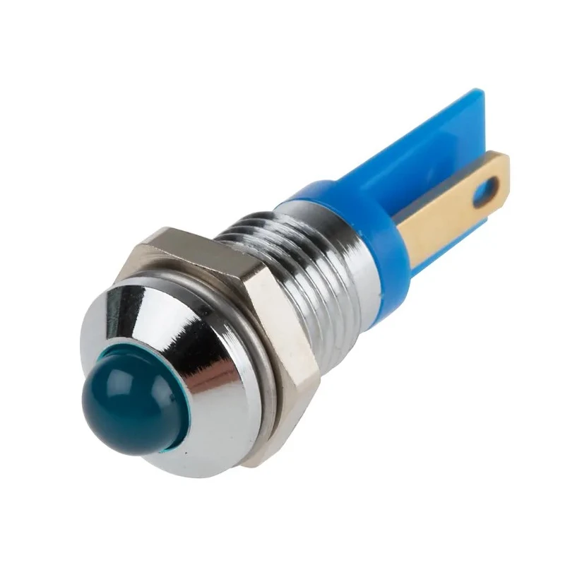 RS PRO Blue Panel Mount Indicator, 2V DC, 20mA, Solder Tab Termination, Prominent Silver Bezel 210-399