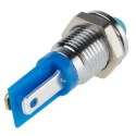 RS PRO Blue Panel Mount Indicator, 2V DC, 20mA, Solder Tab Termination, Prominent Silver Bezel 210-399