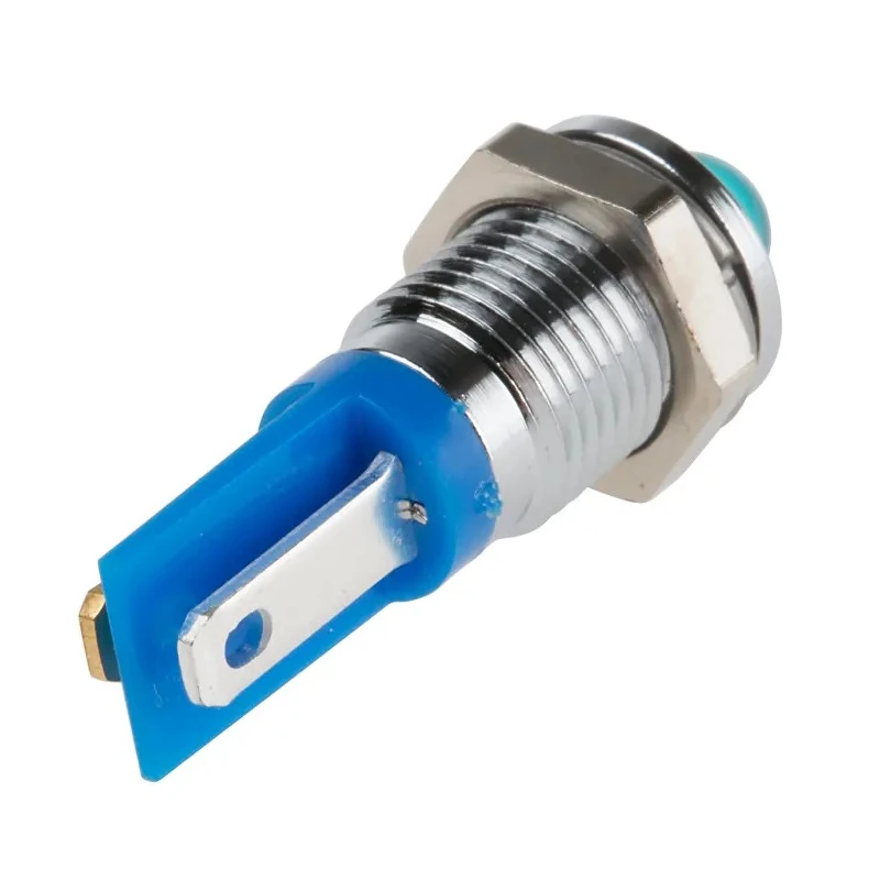 RS PRO Blue Panel Mount Indicator, 2V DC, 20mA, Solder Tab Termination, Prominent Silver Bezel 210-399