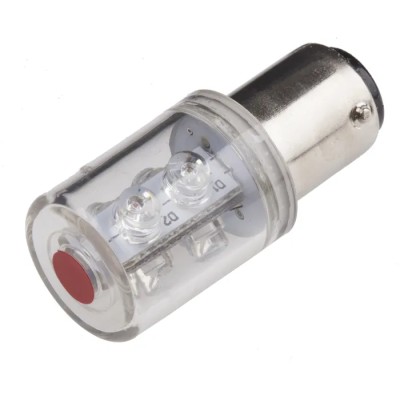 RS PRO LED Lamp Red BA15d High Intensity 6 LEDs 360° Illumination 24 V AC DC 209-311