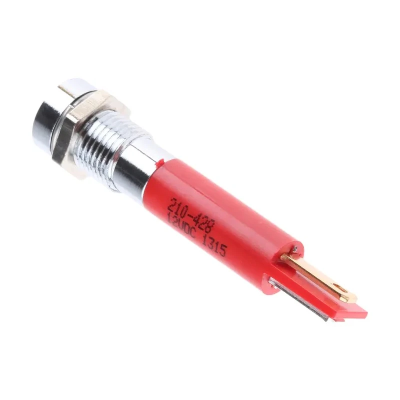 RS PRO Red Panel Mount Indicator 12V dc 20mA Solder Tab Termination Recessed 210-428
